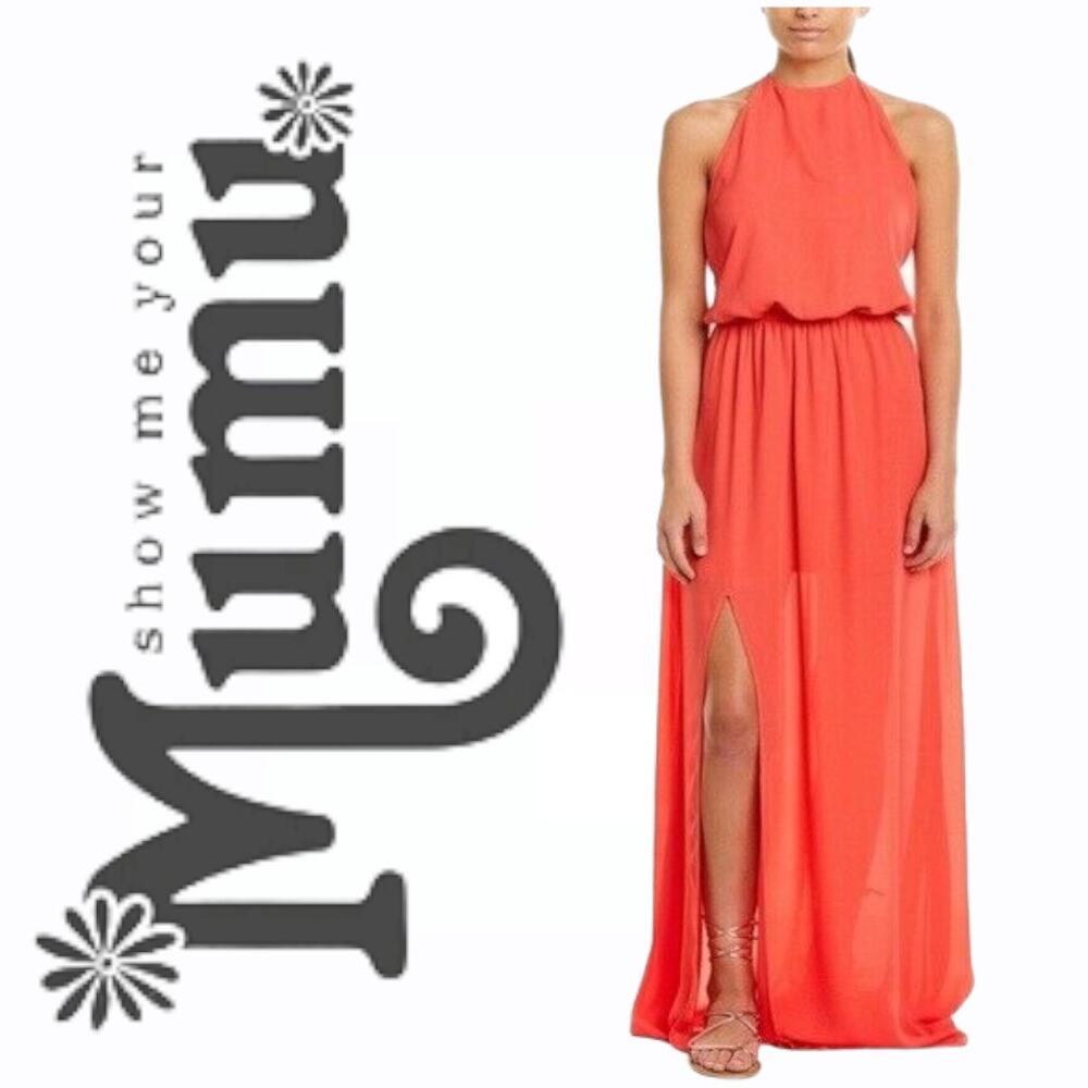Show Me Your MuMu Heather Halter Dress Bright X-Small